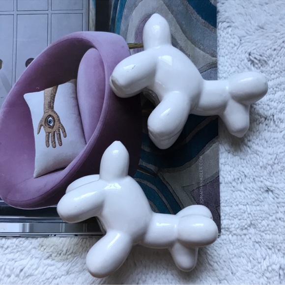 Little white Balloon Dog Salt + Pepper Shakers EUC whimsical - Picture 9 of 16